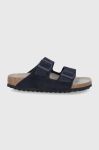 Замшеві шльопанці Birkenstock Arizona жіночі колір синій 1020716-Midnight Замшеві шльопанці Birkenstock Arizona жіночі колір синій 1020716-Midnight