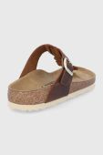 Шкіряні в'єтнамки Birkenstock Gizeh Braided жіночі колір коричневий на плоскому ходу Narrow Width 1021336-Cognac