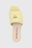 Шкіряні шльопанці Pinko жіночі колір зелений