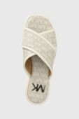 Шльопанці MICHAEL Michael Kors Gideon Slide жіночі колір бежевий