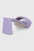 Шльопанці Steve Madden Monte Carlo жіночі колір фіолетовий каблук блок