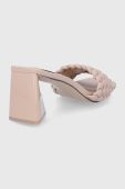 Шльопанці Steve Madden Monte Carlo жіночі колір бежевий каблук блок