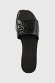 Шкіряні шльопанці Tory Burch Ines жіночі колір чорний
