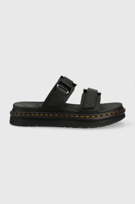 Шкіряні шльопанці Dr. Martens чоловічі колір чорний DM25766001.Chilton-Black.Hydr Шкіряні шльопанці Dr. Martens чоловічі колір чорний DM25766001.Chilton-Black.Hydr