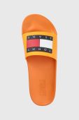 Шльопанці Tommy Jeans чоловічі колір помаранчевий