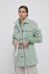 Куртка Pieces жіноча колір зелений перехідна oversize