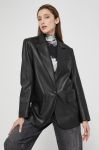 Шкіряний піджак Miss Sixty жіноча колір чорний однобортний Шкіряний піджак Miss Sixty жіноча колір чорний однобортний