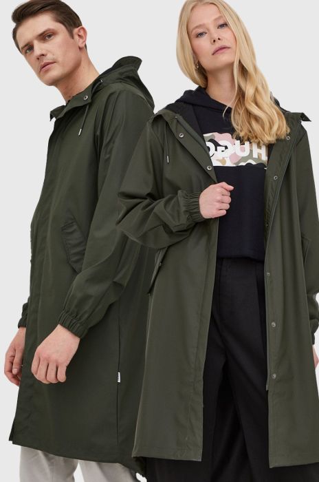 Дощовик Rains 18140 Fishtail Parka колір зелений перехідна 18140.03-Green Дощовик Rains 18140 Fishtail Parka колір зелений перехідна 18140.03-Green