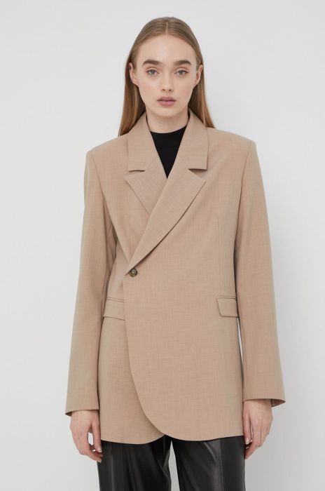 Піджак Herskind колір бежевий однобортний однотонний Піджак Herskind колір бежевий однобортний однотонний