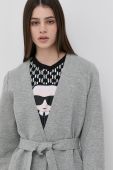 Піджак Karl Lagerfeld колір сірий без застібки меланж