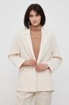 Піджак Sisley колір бежевий без застібки однотонна Піджак Sisley колір бежевий без застібки однотонна