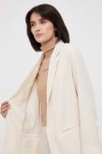 Піджак Sisley колір бежевий без застібки однотонна Піджак Sisley колір бежевий без застібки однотонна
