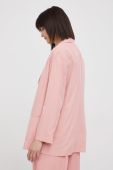 Піджак Sisley колір рожевий без застібки однотонна