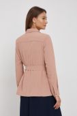Піджак Dkny колір рожевий без застібки однотонна