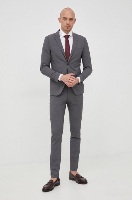Костюм Lindbergh чоловіча колір сірий однотонна Костюм Lindbergh чоловіча колір сірий однотонна