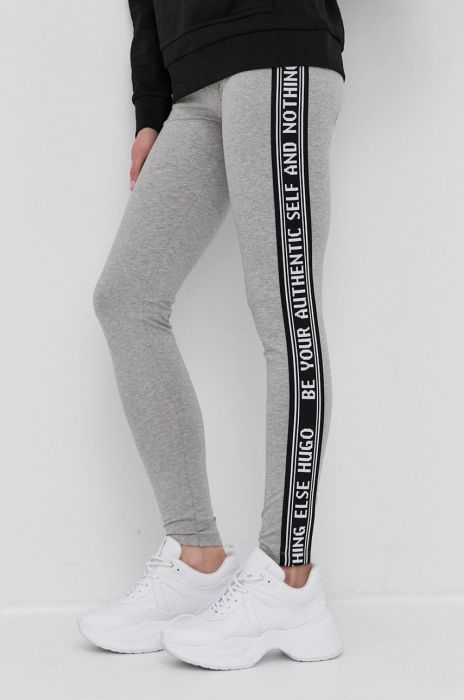 Легінси Hugo жіночі колір сірий з аплікацією Легінси Hugo жіночі колір сірий з аплікацією