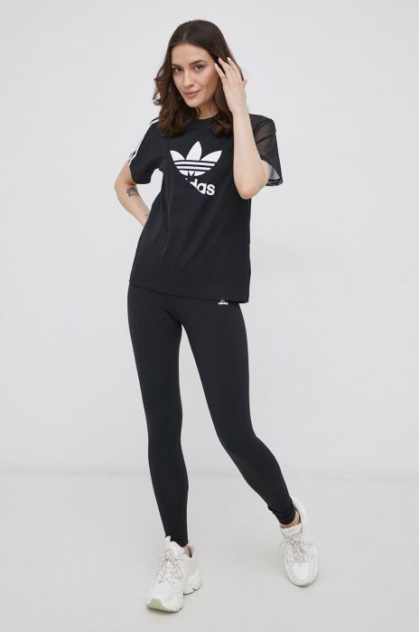 Легінси adidas Originals Adicolor HD2352 жіноче колір чорний гладке HD2352-BLACK Легінси adidas Originals Adicolor HD2352 жіноче колір чорний гладке HD2352-BLACK