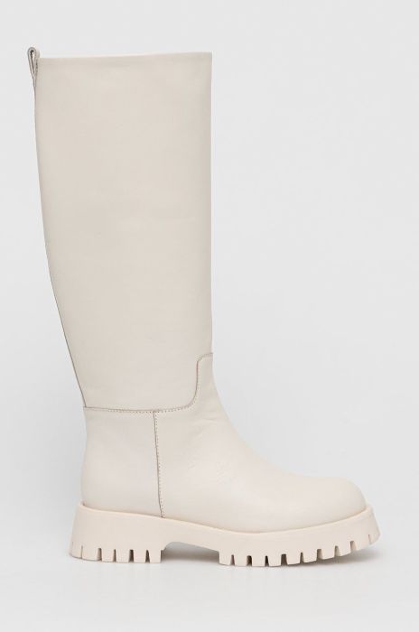 Шкіряні чоботи Miss Sixty жіночі колір кремовий на платформі Шкіряні чоботи Miss Sixty жіночі колір кремовий на платформі