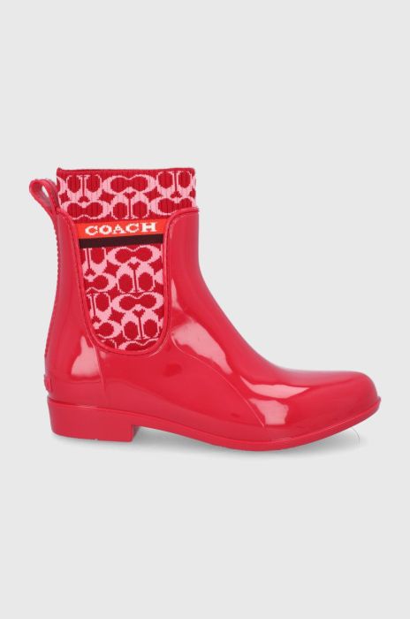 Гумові чоботи Coach жіночі колір червоний