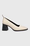 Шкіряні туфлі Vagabond Shoemakers Hedda колір бежевий каблук блок (2282502) Шкіряні туфлі Vagabond Shoemakers Hedda колір бежевий каблук блок (2282502)