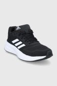 Черевики adidas Duramo 10 GX0709 колір чорний на плоскому ходу Черевики adidas Duramo 10 GX0709 колір чорний на плоскому ходу