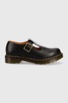 Шкіряні туфлі Dr. Martens жіночі колір чорний на плоскому ходу DM14852001.Polley-Black.Smth Шкіряні туфлі Dr. Martens жіночі колір чорний на плоскому ходу DM14852001.Polley-Black.Smth