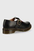Шкіряні туфлі Dr. Martens жіночі колір чорний на плоскому ходу DM14852001.Polley-Black.Smth Шкіряні туфлі Dr. Martens жіночі колір чорний на плоскому ходу DM14852001.Polley-Black.Smth