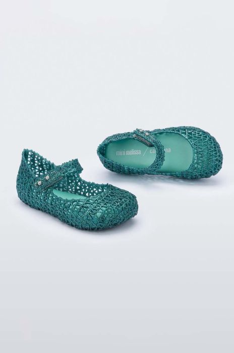Дитячі балетки Melissa колір бірюзовий Дитячі балетки Melissa колір бірюзовий