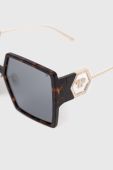 Сонцезахисні окуляри Philipp Plein жіночі колір коричневий