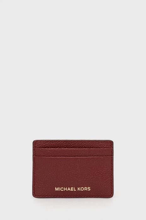 Шкіряний чохол на банківські карти MICHAEL Michael Kors жіночий колір бордовий