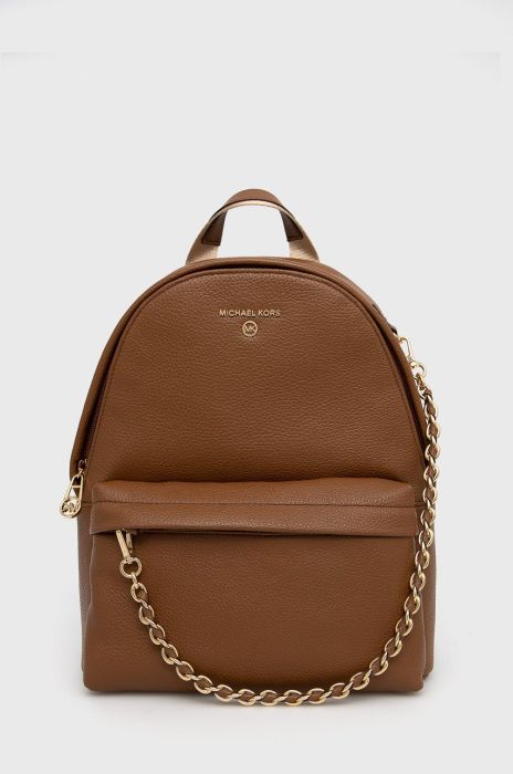 Шкіряний рюкзак MICHAEL Michael Kors жіночий колір коричневий малий однотонний (2102982) Шкіряний рюкзак MICHAEL Michael Kors жіночий колір коричневий малий однотонний (2102982)