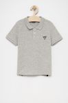 Дитяче поло Guess колір сірий гладкий Дитяче поло Guess колір сірий гладкий