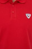 Бавовняне поло Rossignol колір червоний однотонний