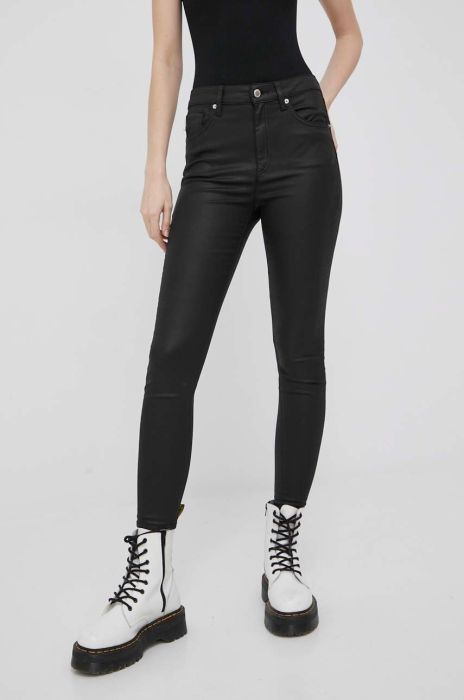 Штани Superdry жіночі висока посадка колір чорний Штани Superdry жіночі висока посадка колір чорний