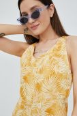 Лляний комбінезон Rip Curl колір жовтий декольте трикутник