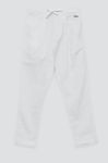 Дитячі штани з домішкою льону Birba&Trybeyond колір білий однотонні