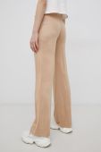 Штани Noisy May жіноче колір бежевий кльош висока посадка