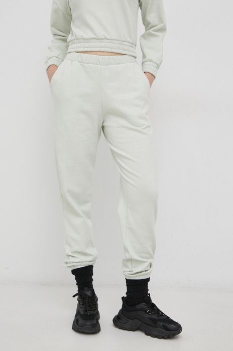 Штани Only жіночі колір зелений гладкі Штани Only жіночі колір зелений гладкі