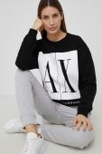 Штани Armani Exchange жіноче колір сірий з аплікацією Штани Armani Exchange жіноче колір сірий з аплікацією