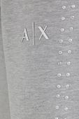 Штани Armani Exchange жіноче колір сірий з аплікацією Штани Armani Exchange жіноче колір сірий з аплікацією
