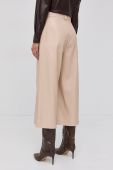 Штани Boss жіночі колір бежевий кюлоти висока посадка Штани Boss жіночі колір бежевий кюлоти висока посадка