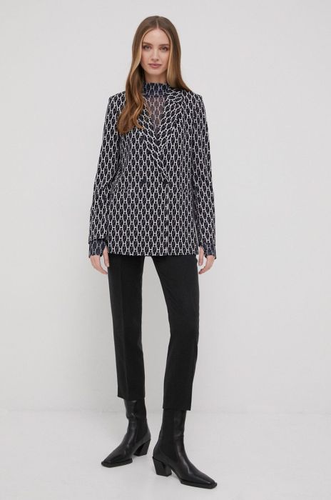 Штани Hugo жіночі колір чорний пряме висока посадка Штани Hugo жіночі колір чорний пряме висока посадка