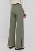 Штани з домішкою вовни Tiger Of Sweden жіночі колір зелений широке висока посадка