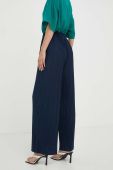 Штани Samsoe Samsoe жіночі колір синій широке висока посадка Штани Samsoe Samsoe жіночі колір синій широке висока посадка