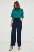 Штани Samsoe Samsoe жіночі колір синій широке висока посадка Штани Samsoe Samsoe жіночі колір синій широке висока посадка