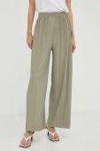 Штани Samsoe Samsoe жіночі колір зелений широке висока посадка (3377129) Штани Samsoe Samsoe жіночі колір зелений широке висока посадка (3377129)