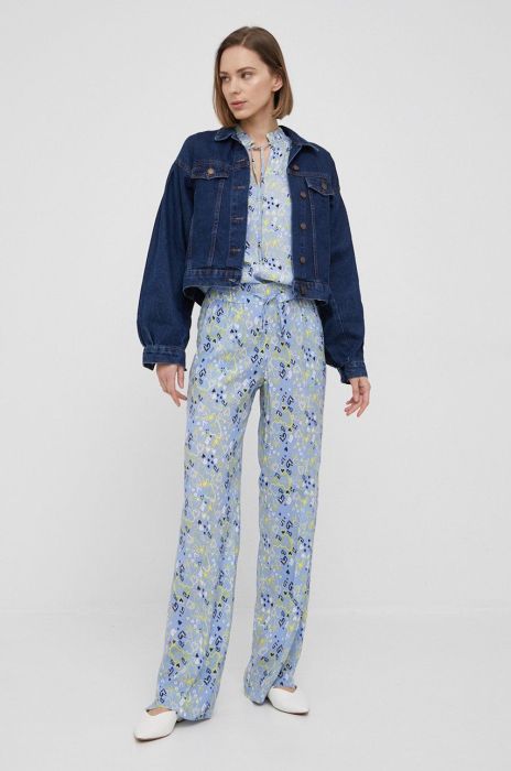 Штани Joop! жіночі широке висока посадка колір блакитний Штани Joop! жіночі широке висока посадка колір блакитний