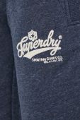 Спортивні штани Superdry жіночі колір синій меланж
