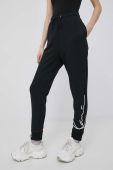 Штани Karl Kani жіночі колір чорний з аплікацією Штани Karl Kani жіночі колір чорний з аплікацією