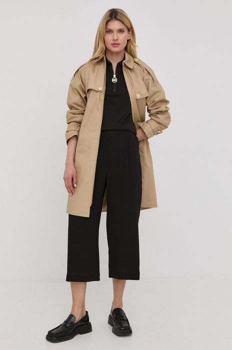 Штани MICHAEL Michael Kors жіночі колір чорний кюлоти висока посадка Штани MICHAEL Michael Kors жіночі колір чорний кюлоти висока посадка